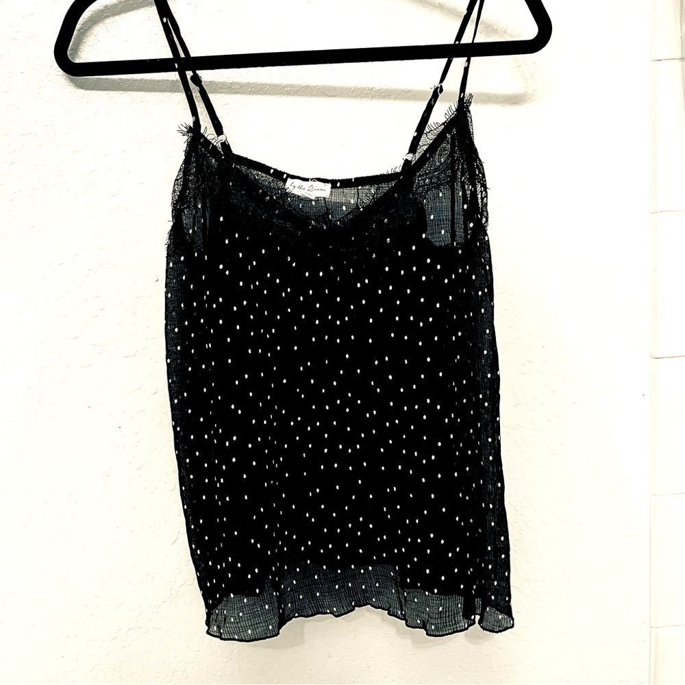 Anthropologie By The River Black and white lace tank size Medium